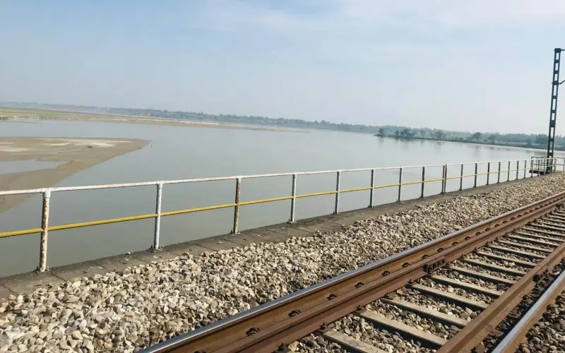 North Indian railway bridge Balawali distric Bijnor Uttar Pradesh India