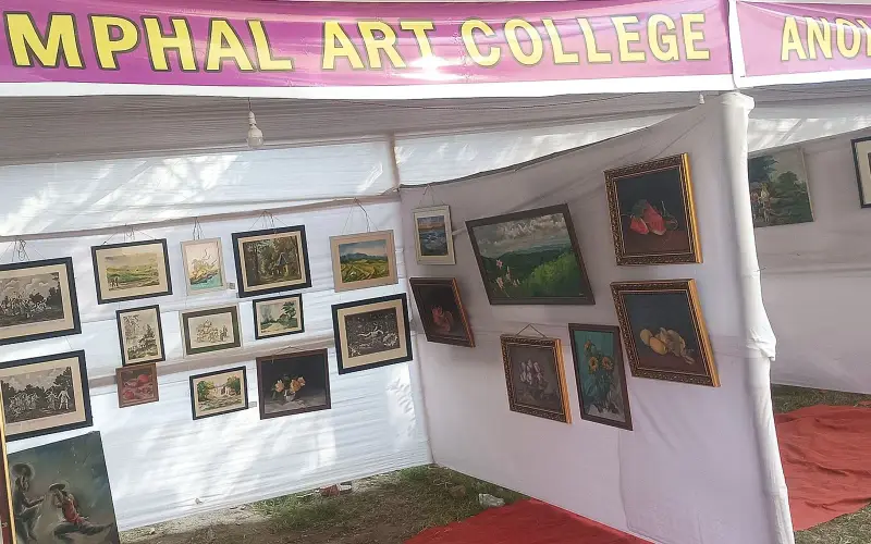 An art exhibition showcasing traditional and modern Meitei paintings and sculptures in Imp